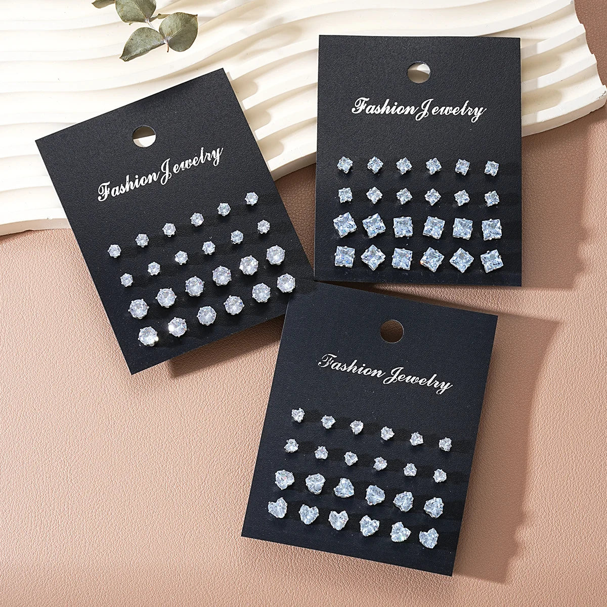 24pcs/set Fashion Minimalist Sparkling Zircon Stud Earrings For Women Decorative Earring Party Date Daily Wear Jewelry Gifts New