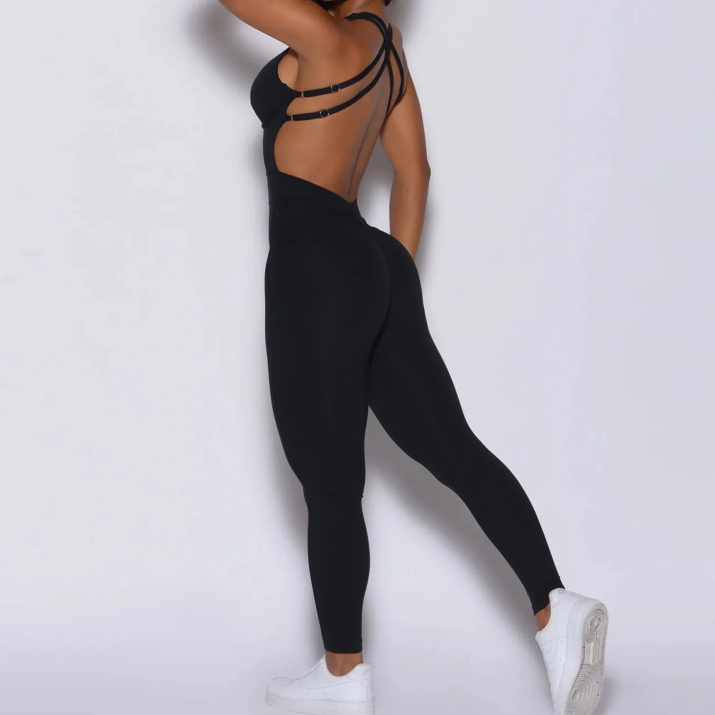 Sporty Jumpsuit Women Sportwear 2025 Workout Yoga Clothes Push Up Gym Set Women Sportswear Sport Outfit Fitness Overalls Black