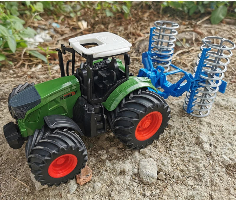 Tractor Toy Car Model Trailer and Accessories Simulation Children's Farmer Car