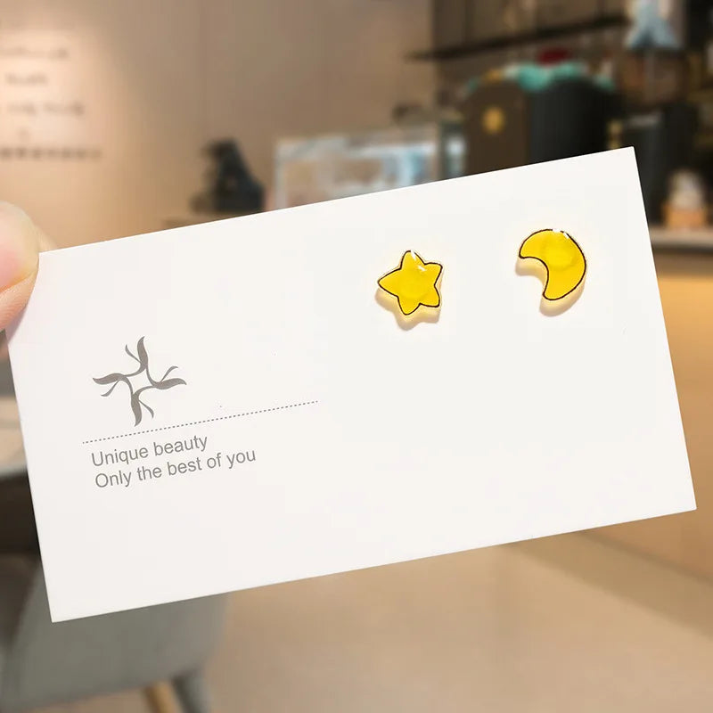 Round Magnetic Non-Piercing Clips on Stud Earrings Cute Fruit Series Stainless Steel Ear Stud Fashion Jewelry Sweet Girls 1 Pair