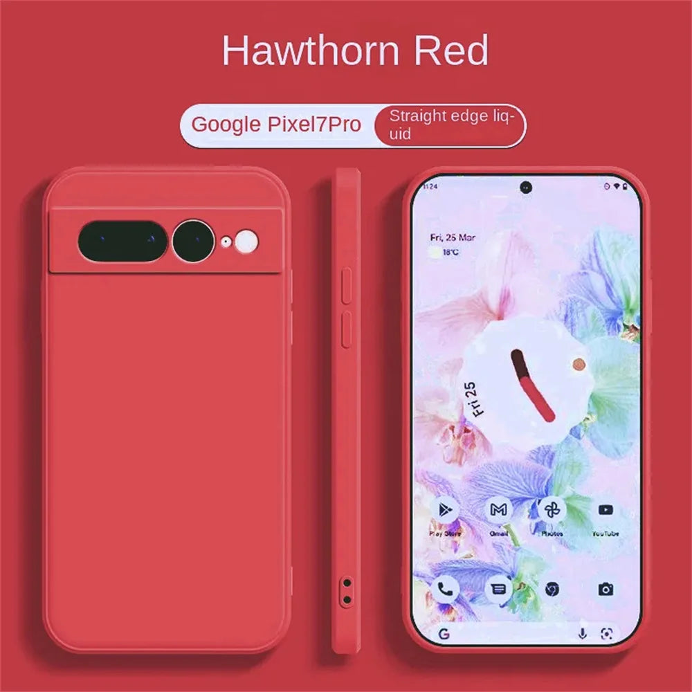 Ultra Slim Liquid Silicone Phone Case For Google Pixel 10 9 8 Pro XL 8A 7 7A 6 6A Wireless Charging Shockproof Protector Cover