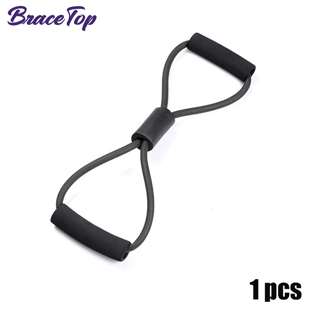 BraceTop Yoga Gym Fitness Resistance 8 Word Chest Expander Rope Workout Muscle Trainning Rubber Elastic Bands for Sport Exercise