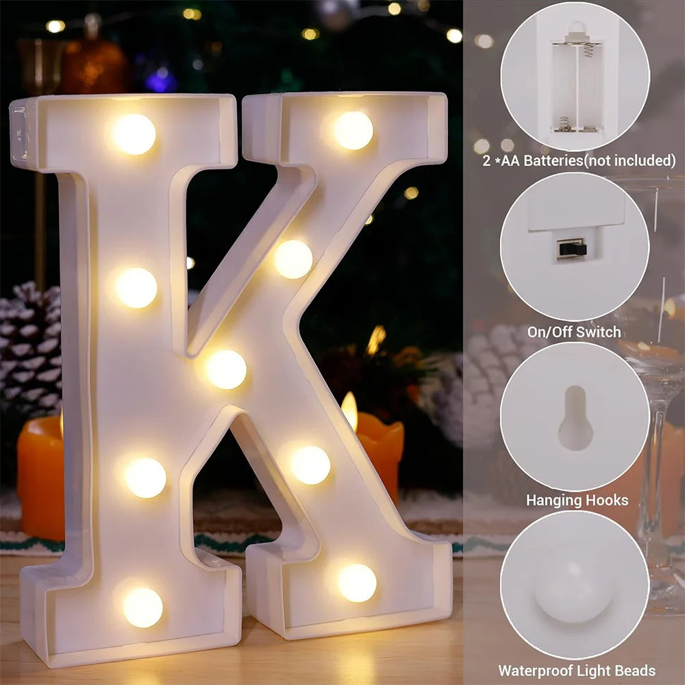 16cm LED Letter Light, Luminous Letter And Number Night Light, Suitable For Home, Bar, Wedding, Birthday Party Decoration