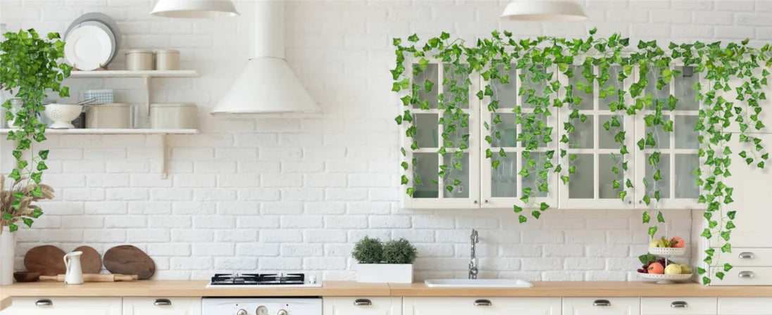 2.1M Green Ivy Leaf Hanging Vine Artificial Garland Silk Wall Plant Home Garden Decoration Wedding Party DIY Fake Wreath Leaves