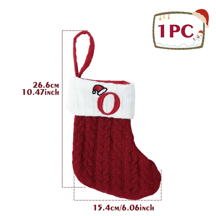 Christmas Alphabet Knitting Socks Christmas Tree Ornaments Christmas Decorations For Home 2025 Noel New Year 2026 Xmas Gift