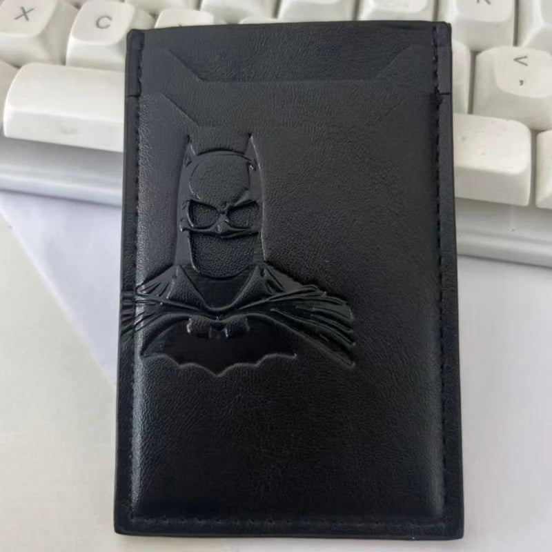 Leather Bat Wallet Personalized Superhero Mask Card Holder Bat ID Heroic Wallet Gift