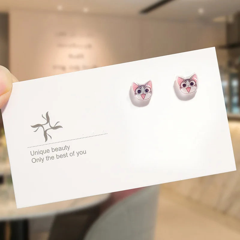 Round Magnetic Non-Piercing Clips on Stud Earrings Cute Fruit Series Stainless Steel Ear Stud Fashion Jewelry Sweet Girls 1 Pair