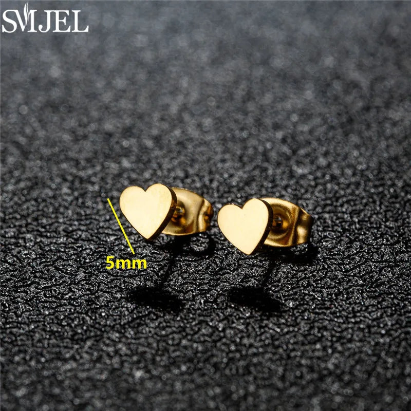 Stainless Steel Earring Hollow Love Heart Fashion Stud Earrings Classic Simple Earings for Women Wedding Jewelry Bridesmaid Gift