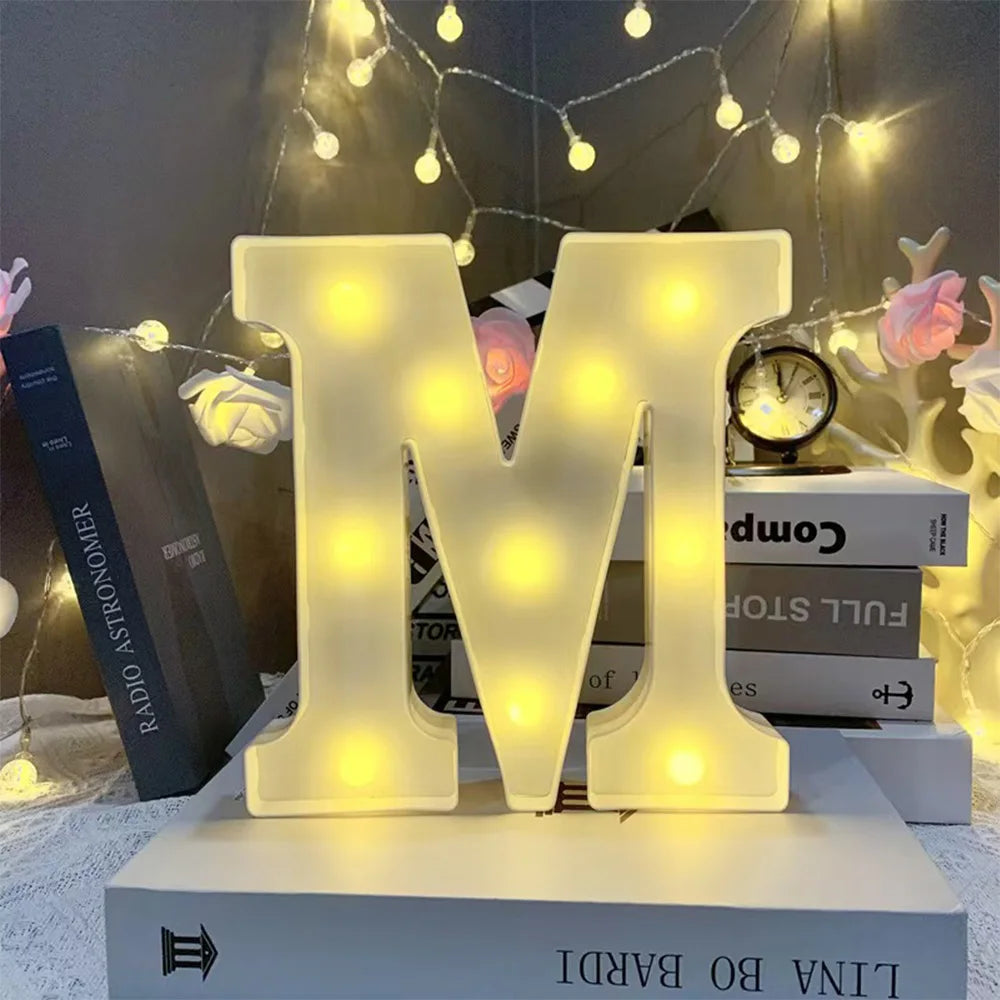 16cm LED Letter Light, Luminous Letter And Number Night Light, Suitable For Home, Bar, Wedding, Birthday Party Decoration