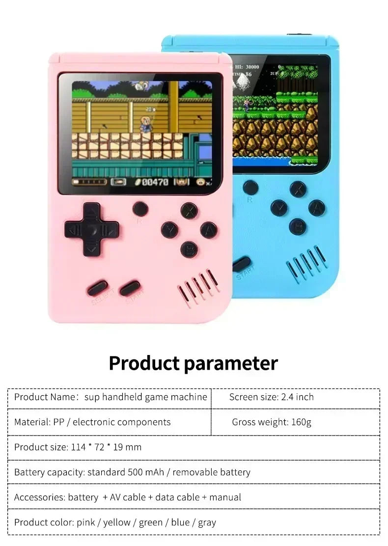 NGNG Portable Game Console with 500 Classic Retro Games 8 Bit 3.0-Inch Color Screen Perfect Birthday Gift for Kids