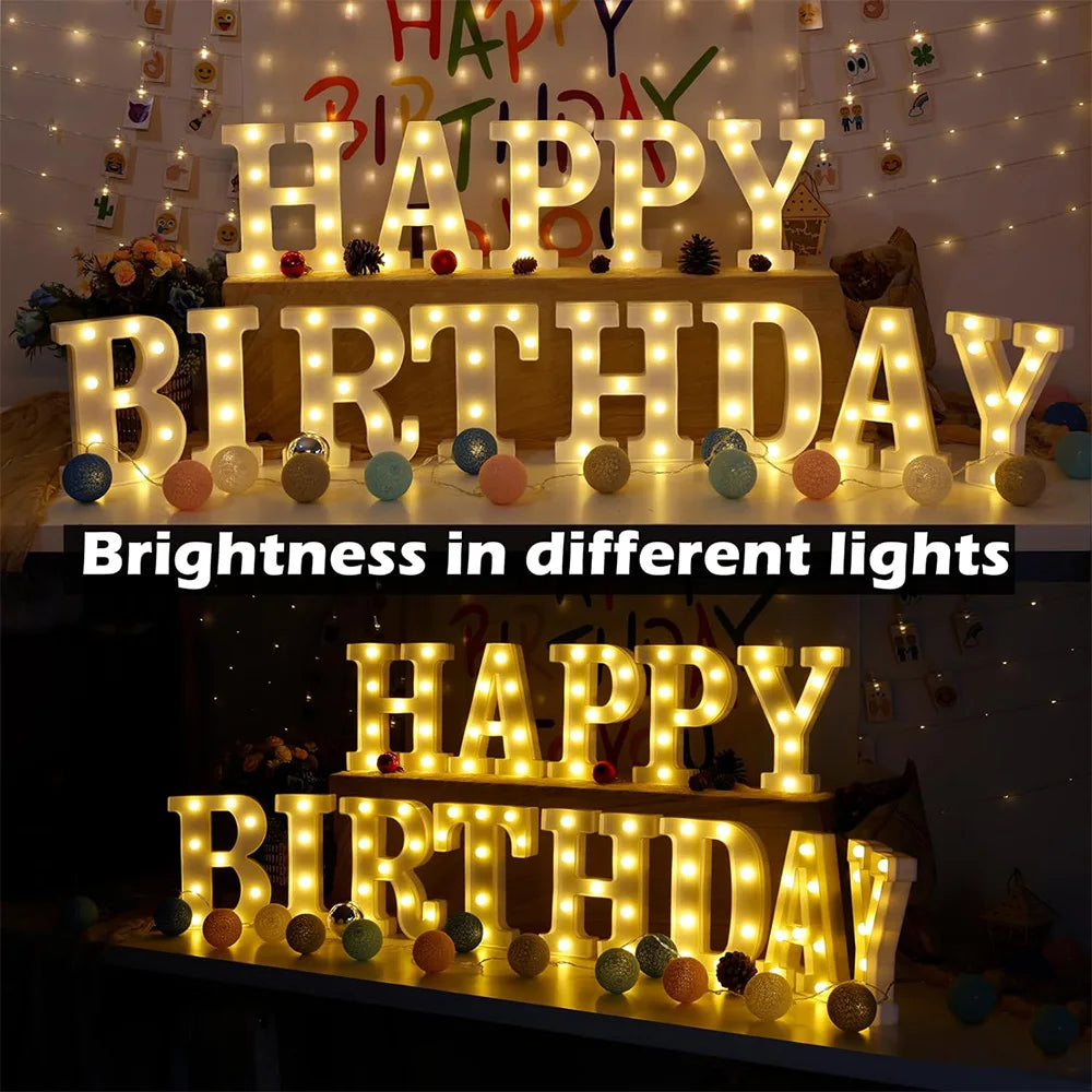 16cm LED Letter Light, Luminous Letter And Number Night Light, Suitable For Home, Bar, Wedding, Birthday Party Decoration