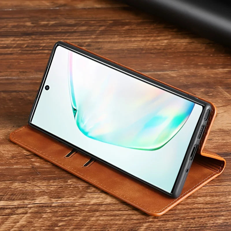 Luxury PU Leather Case For Samsung Galaxy S5 S6 S7 S10E S20 S21 S20 Ultra FE Edge S8 S9 S10 Lite Plus Flip Phone Case Cover  Bag