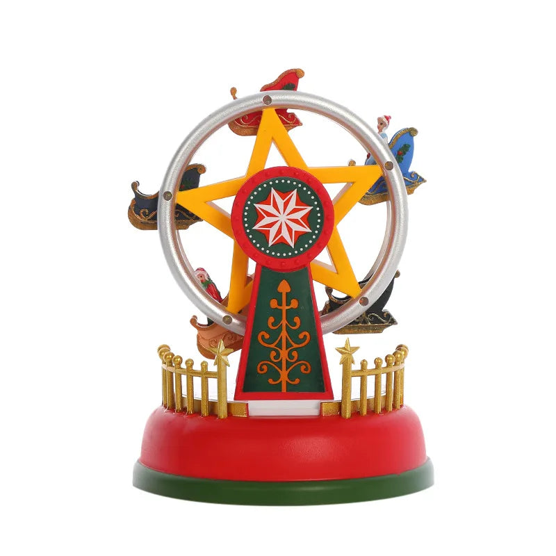Christmas Music Glowing Carousel Ferris Wheel Christmas Tree Children's Room Party Night Light Decoration Products Home Gifts