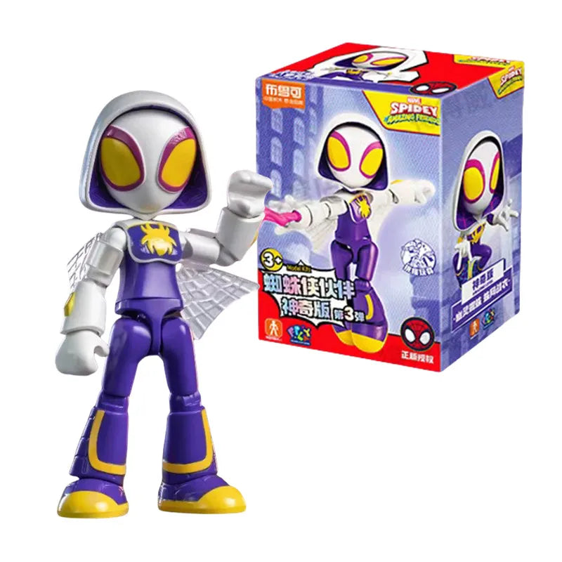 Marvel Spider Man Amazing friends Splicing toys 12cm Iron man Peter Parker Miles Gwen Ant-Man Action Figure building block