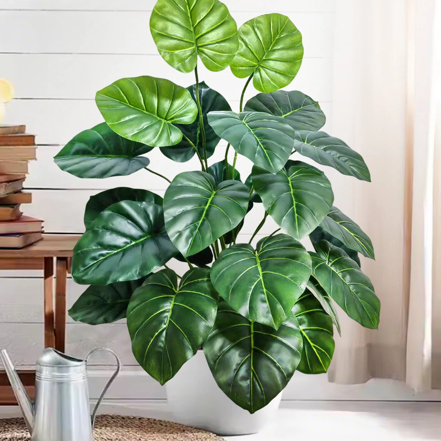 40-130cm（51.18in） Artificial Monstera Plant Fake Palm Tree Plastic Turtle Leaf Green Plant for Home Garden Room Office Decor