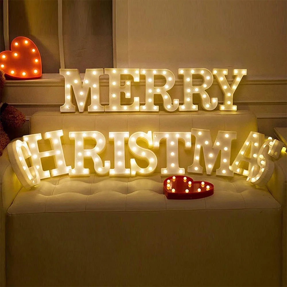 16cm LED Letter Light, Luminous Letter And Number Night Light, Suitable For Home, Bar, Wedding, Birthday Party Decoration
