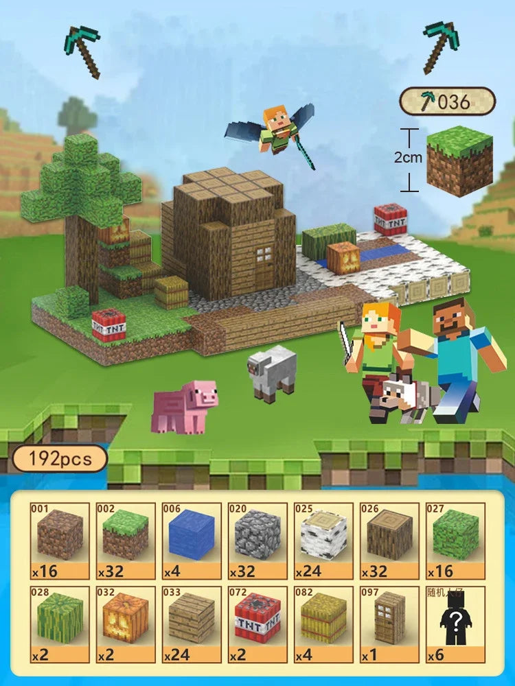 Magnetic Building Blocks Mine World Cube Magnet World Set for Kid Age 3+ DIY Model Children Stem Best Montessori Sensory Toy