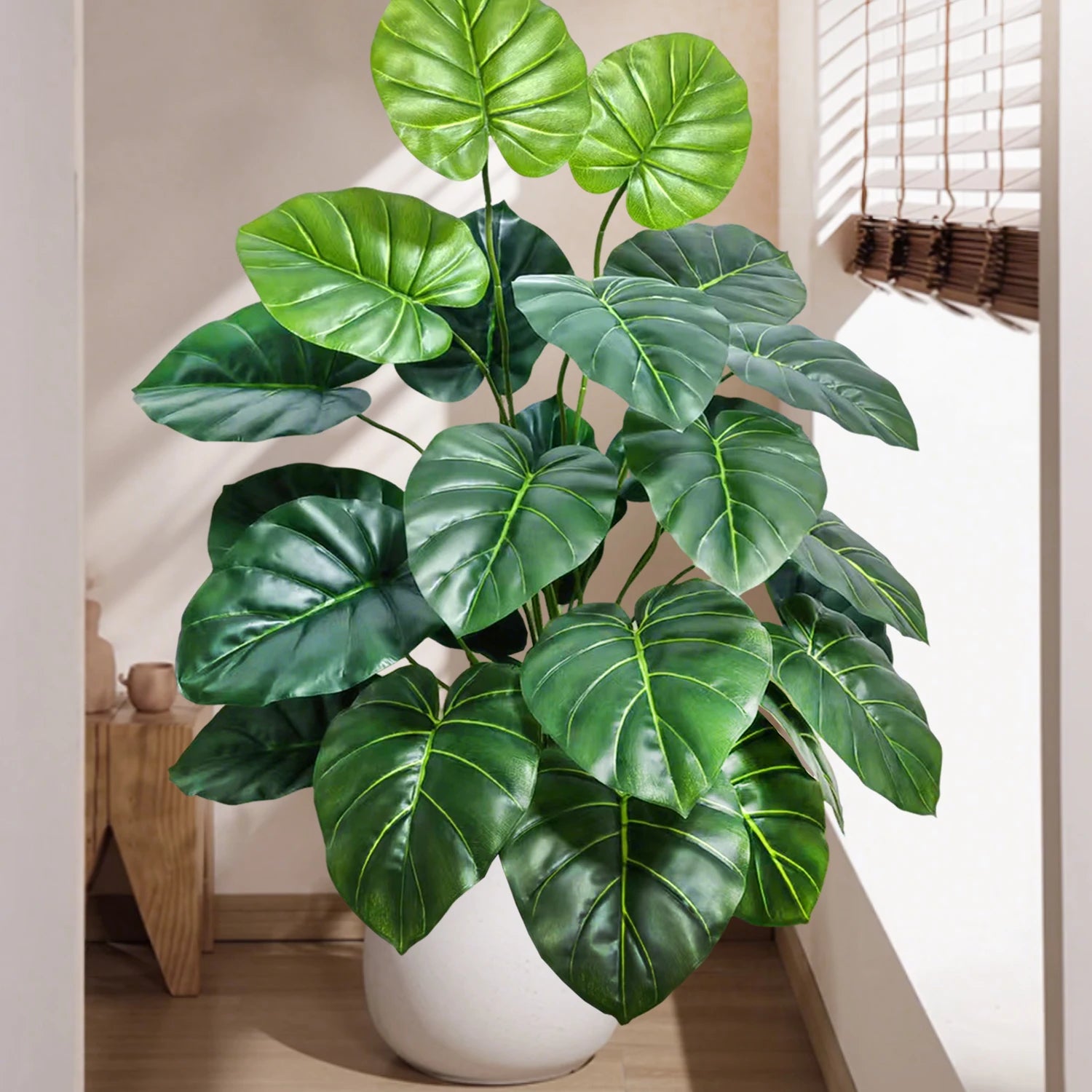40-130cm（51.18in） Artificial Monstera Plant Fake Palm Tree Plastic Turtle Leaf Green Plant for Home Garden Room Office Decor