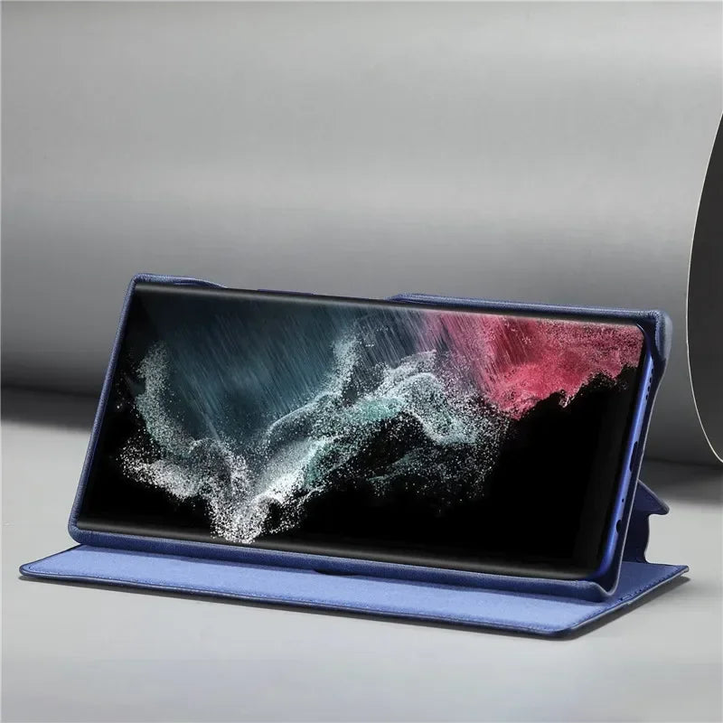 Flip Leather Phone Case For Samsung Galaxy S25 S24 S23 Ultra S22 Plus S21 FE S20 Card Slot Stand Wallet Protect Cover