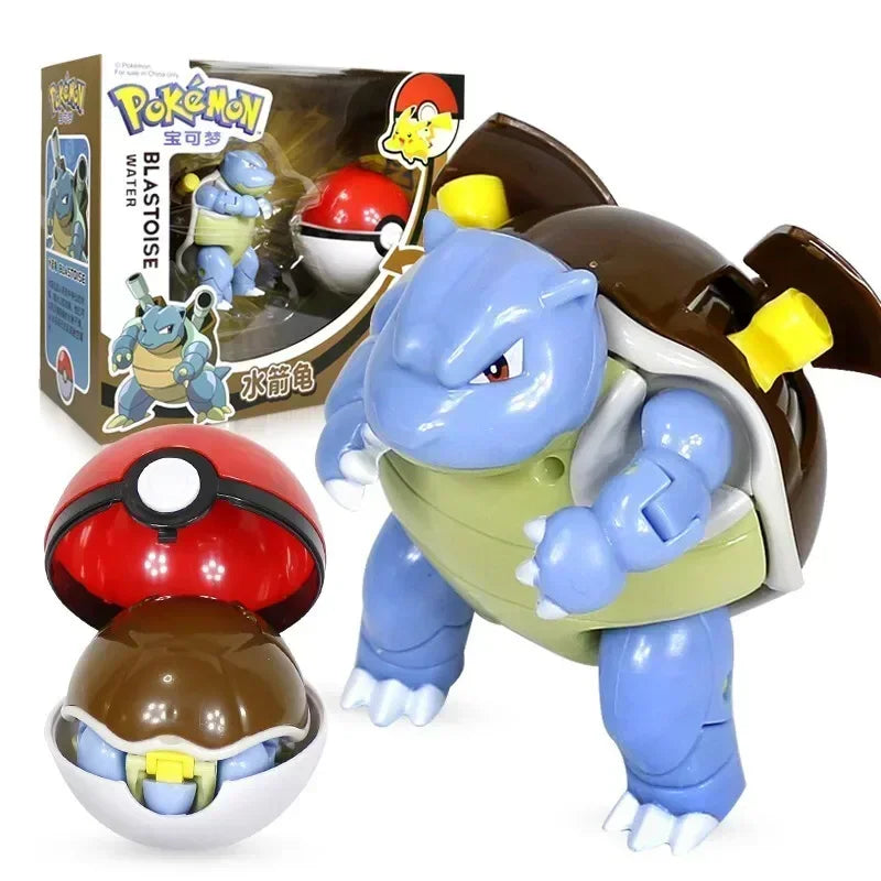 Pokemon Ball Deform Mewtwo Figure Pokeball Action Figurine Pikachu Charizard Gengar Blastoise Greninja Eevee Poke Child Toy Set