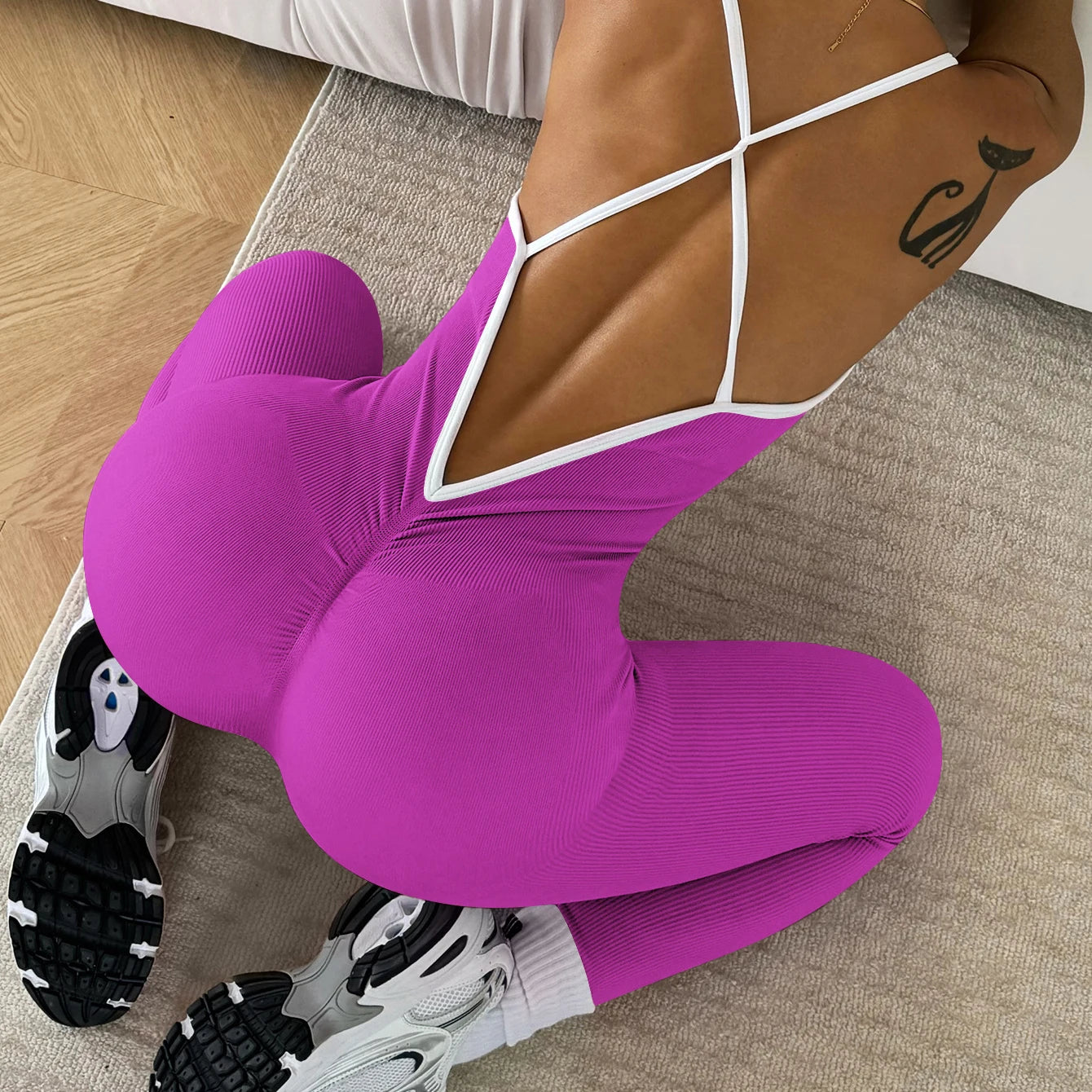 2025 new women's sleeveless yoga jumpsuit yoga Pilates gym workout seamless breathable sportswear fast drying anti slip