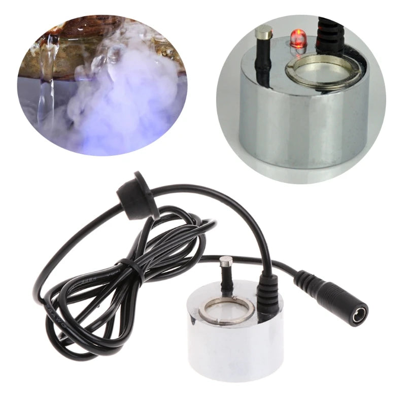 2023 New Maker Fogger Water Fountain Pond Fog Machine Atomizer Air Humidifier with Red LED Light for Office Home Aquarium