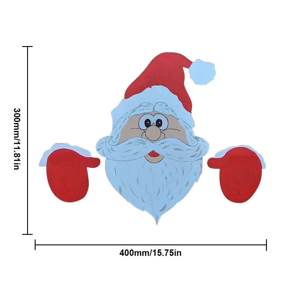 Christmas Outdoor Fence Art Sign Ornament Versatile Peeking Garden Yard Decorations Cute for Garden Yard Patio Decor