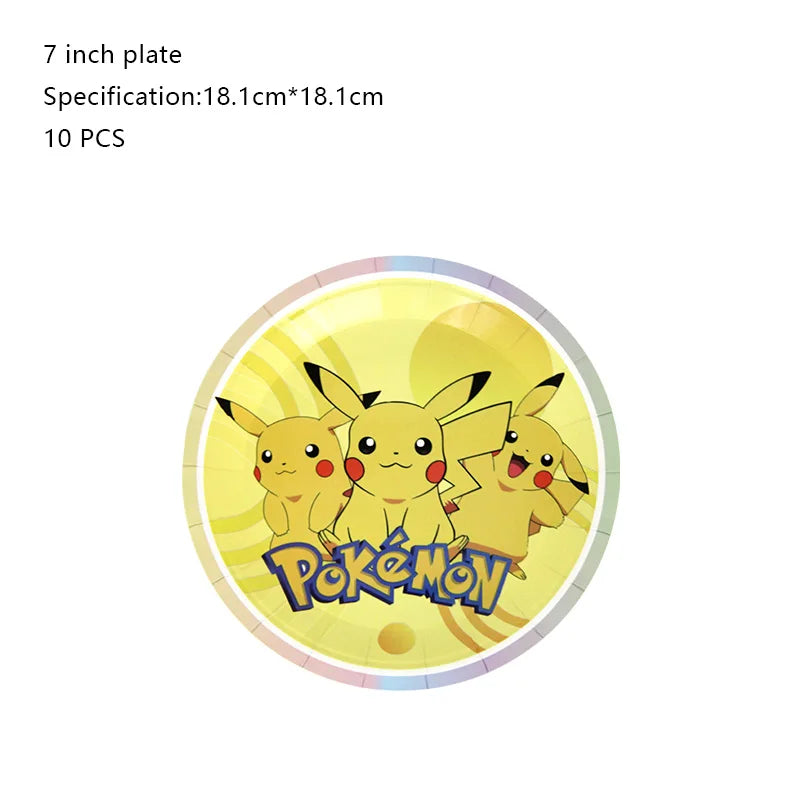 Pokemon Birthday Party Decoration New Pikachu Latex Foil Balloon Kids Disposable Tableware Event Supplies Backdrop Child Gift