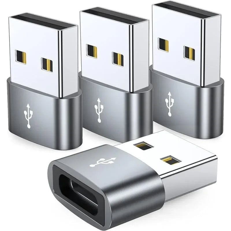 4-Pack USB C Female to USB Male Adapter Type C to USB A Charger Cable Converter,Compatible with iPhone iPad Samsung Galaxy Pixel