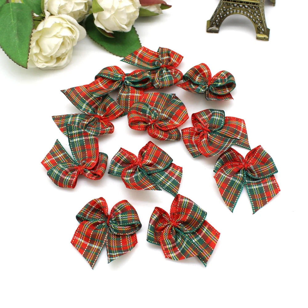 30Pcs Hand Satin Ribbon Bows Craft Supplie Wedding Party Decor Gift Packing Bowknots Sewing Headwear for Crafts DIY Christmas