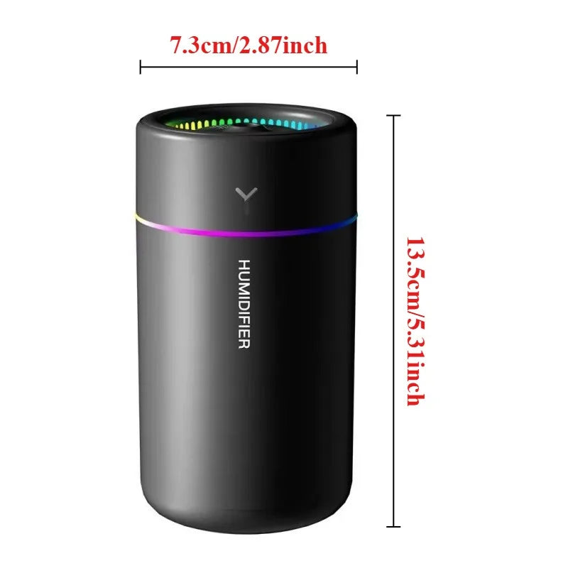 Car Air Humidifier 280ML Large Fog Volume Colorful Light Silent Aroma Diffuser Essential Oils Aromatherapy for Home Bedroom