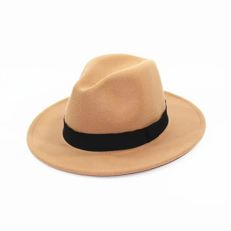 Topi Fedoras Musim Dingin Topi Jazz Klasik Felt Topi Fedora Panama Kasual untuk Pesta Putih chapeau luxe chapeu panama masculino
