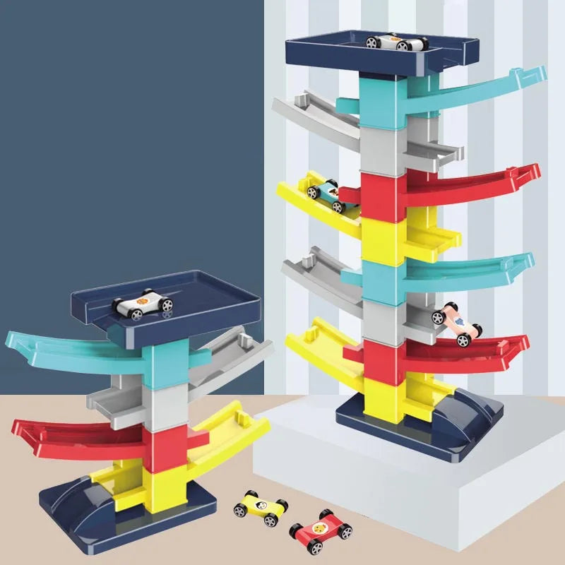 Race Track Car Ramp Toy Educational Game For Boys Children 3 4 5 Year Racing Gliding Track Toys Puzzle Gliding Rail Car Park Toy