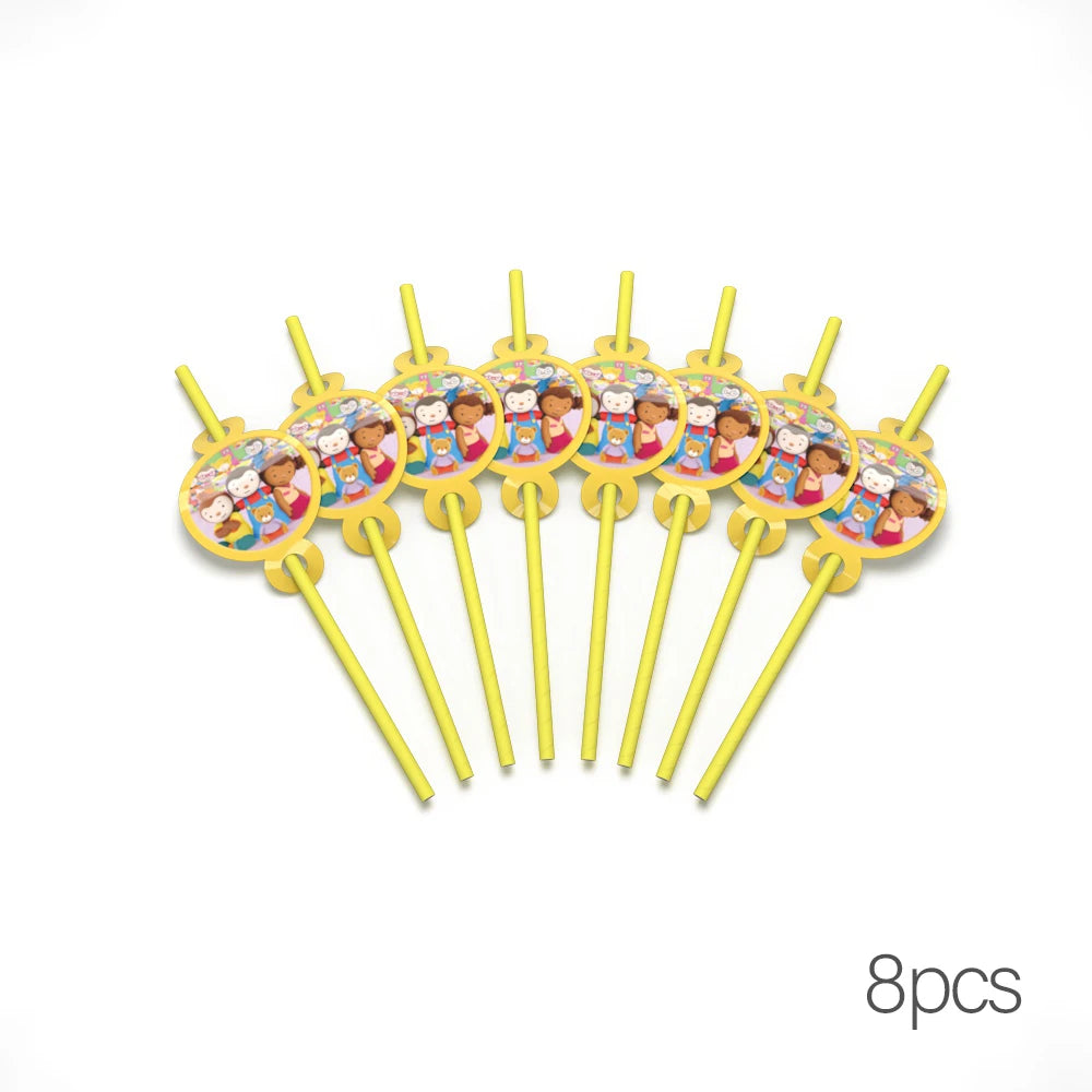 T'choupi Birthday Party Decoration Cartoon Baby Shower Party Supplies Tableware Sets Happy Birthday Cake Topper Birthday Hat