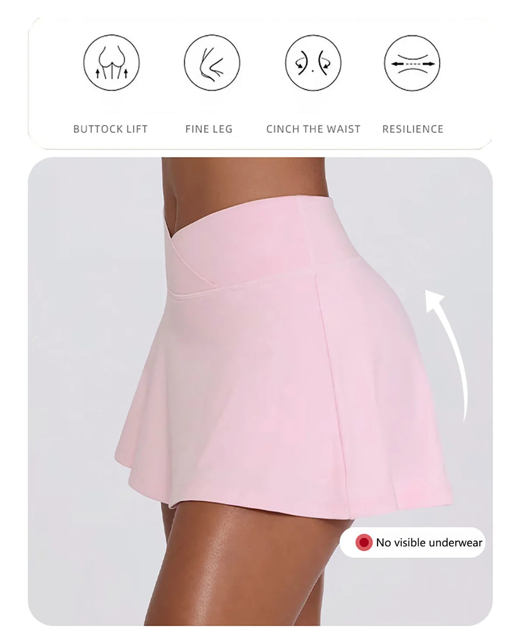 Ctenkevet Women Chest Padding And High Elasticity Bra Set 2Pcs Tennis Skirt Sportswear Female Golf Suits Sport Outfit For Woman