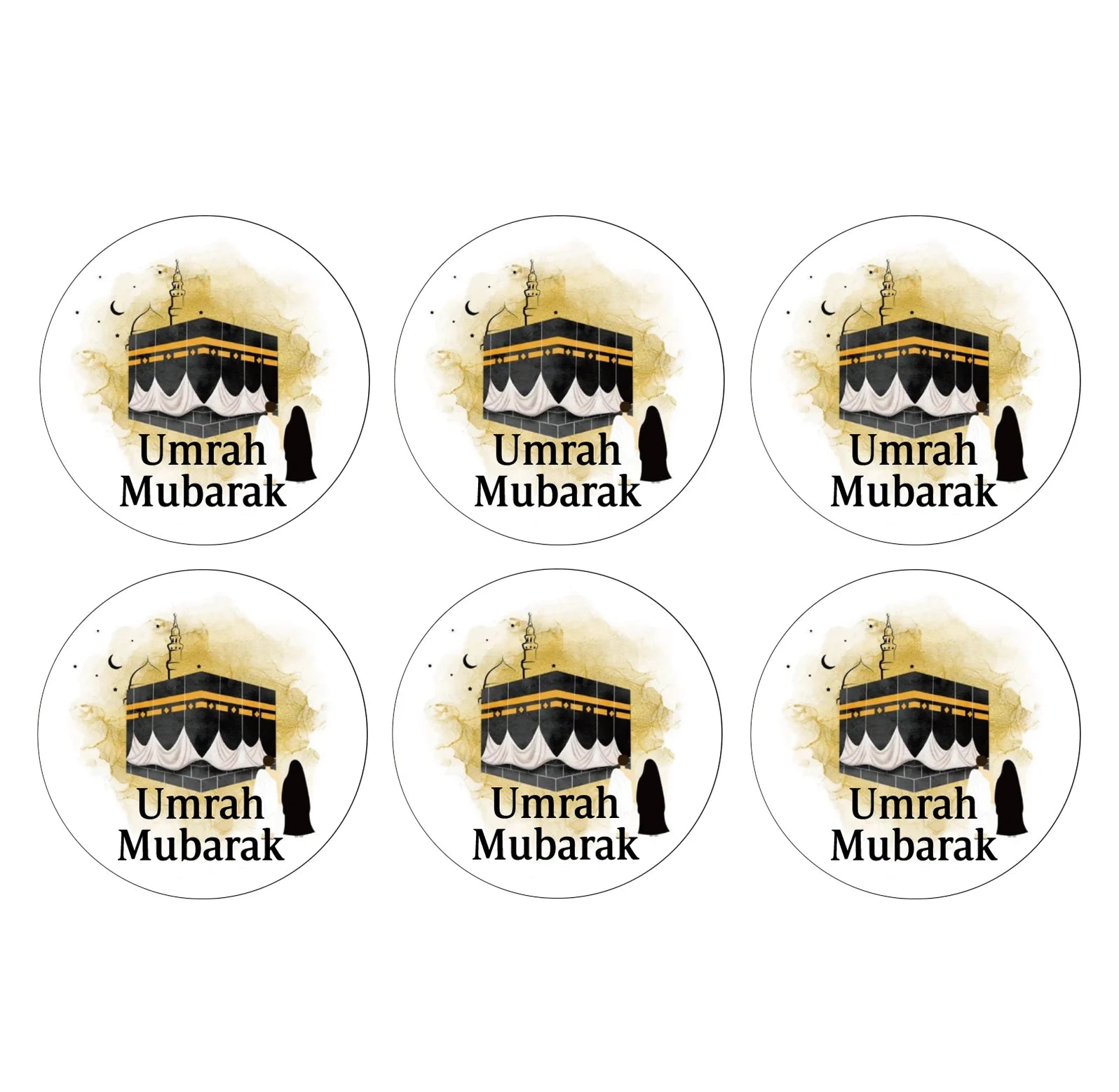 umrah mubarak decorative stickers, Muslin Sheep Holidays Kaaba Bottle Wrapper, hajj mubarak gift decoration supplies