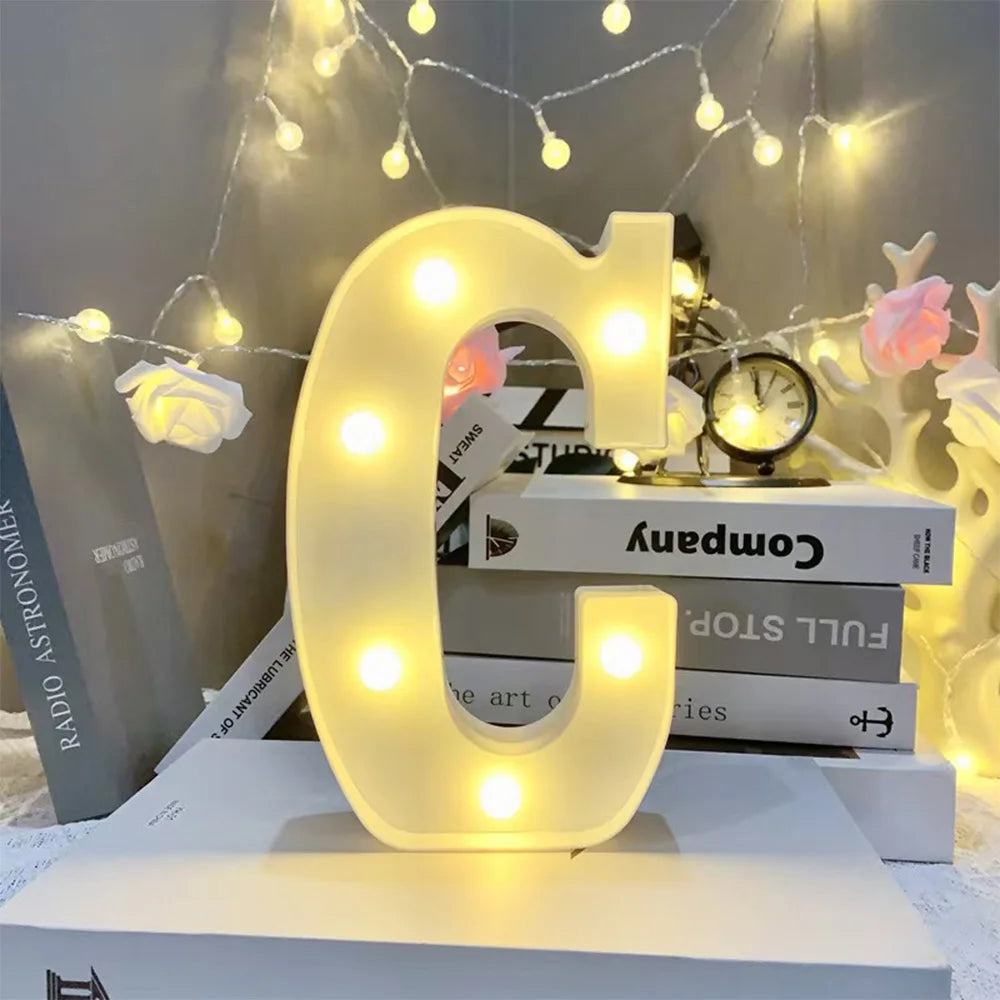 16cm LED Letter Light, Luminous Letter And Number Night Light, Suitable For Home, Bar, Wedding, Birthday Party Decoration