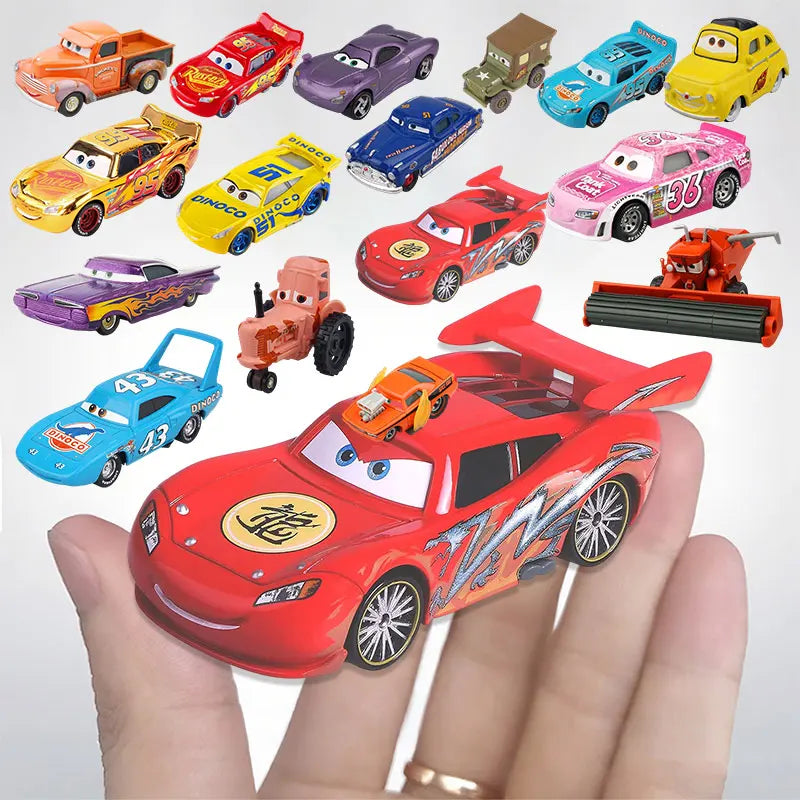 Mini Cars Disney Pixar Cars Toys Lightning McQueen Jackson Storm The King Mater 1:55 Diecast Metal Alloy Model Toys Kids Gifts