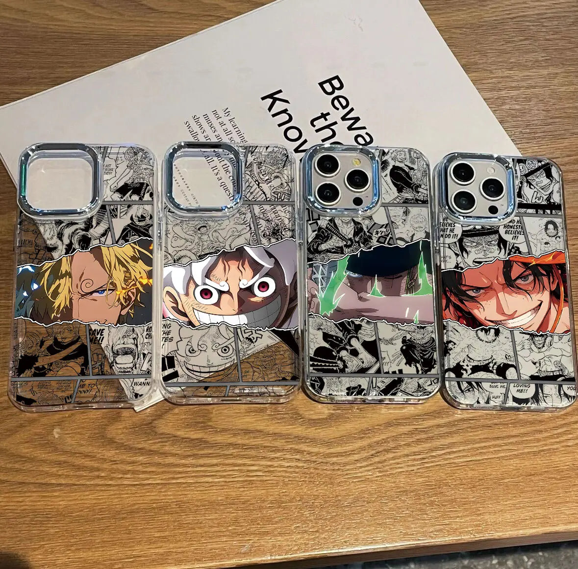 Anime New Black Phone Case For iPhone 17 16e 16 15 14 13 12 11 Pro Max 7 Air Plus Pieces Hot Ones Luffys Transparent Soft Cover