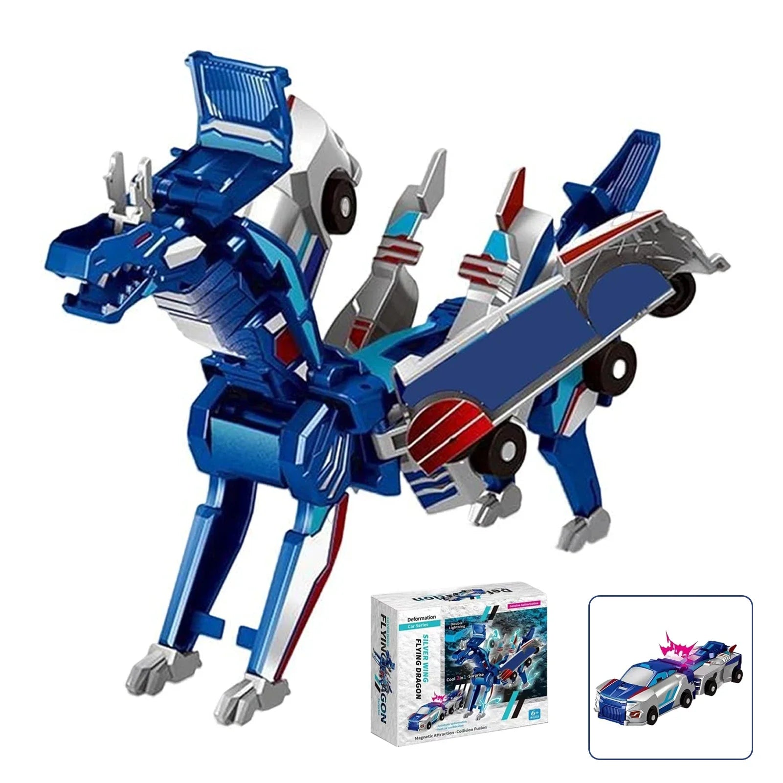 Unicorn Transformer : Magic Transformation Super Combination Car Toy 2 In 1 Kids Magnetic Collision Transforming Car Diy Toy