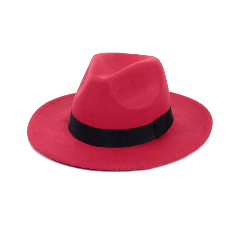 Topi Fedoras Musim Dingin Topi Jazz Klasik Felt Topi Fedora Panama Kasual untuk Pesta Putih chapeau luxe chapeu panama masculino