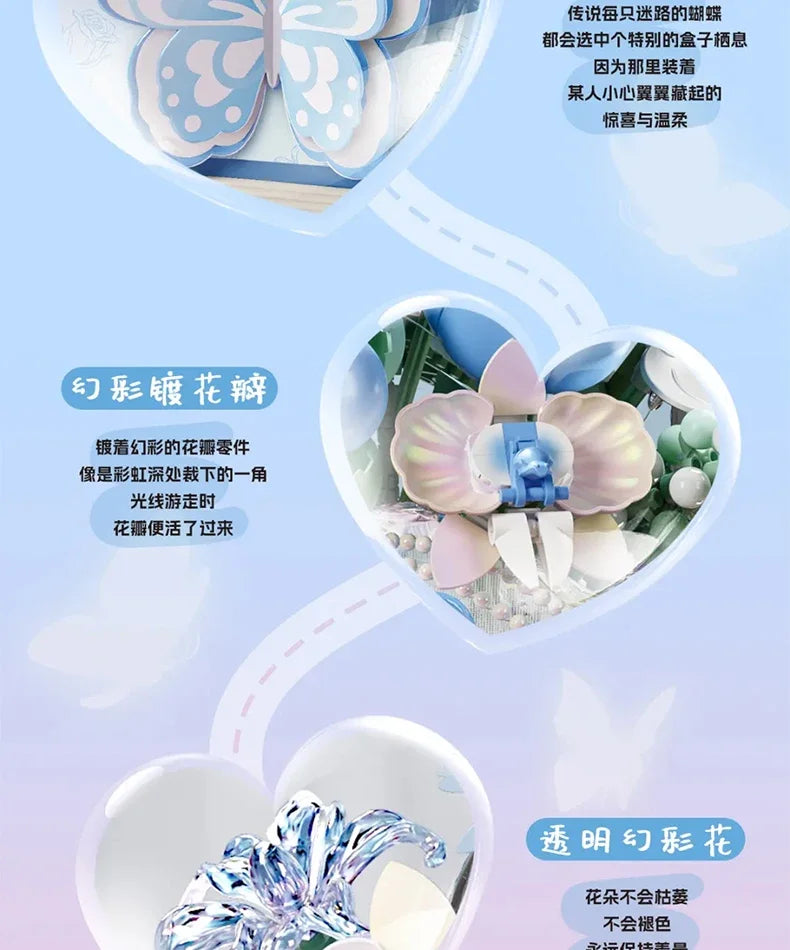 Flowers DIY decoration blocks Home decoration Model Building Blocks toys Assembly Toy Christmas Gift for Children Adult 4811