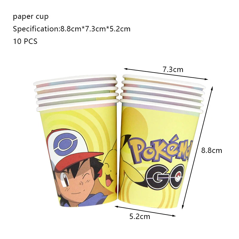 Pokemon Birthday Party Decoration New Pikachu Latex Foil Balloon Kids Disposable Tableware Event Supplies Backdrop Child Gift