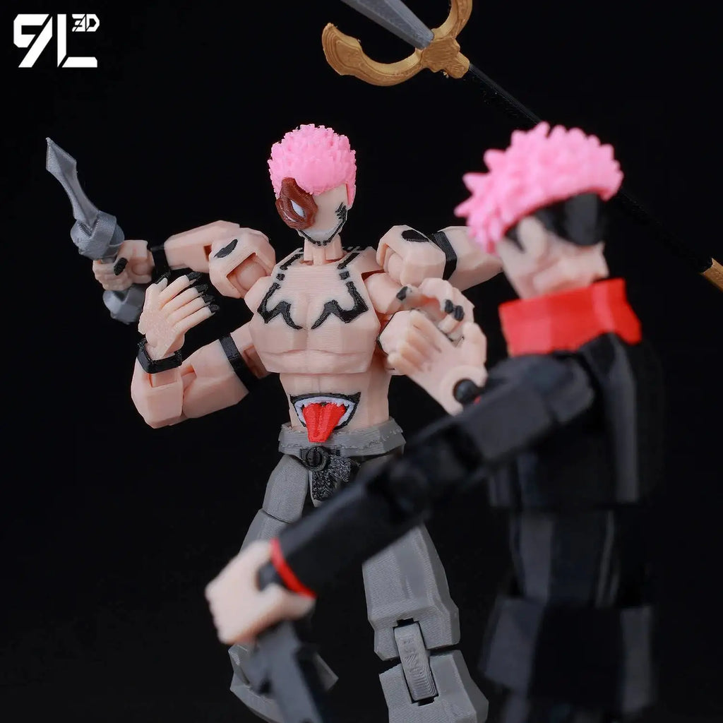 9L3D Printed Anime Jujutsu Kaisen Sukuna Yuji Yuta Satoru Gojo Lucky Dummy 13 Movable Shapeshift Action Figures Mannequin Toys