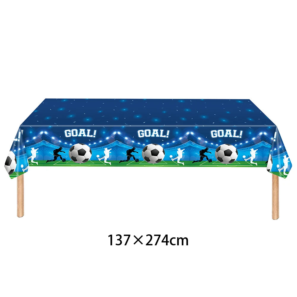 Soccer Theme party decoration plates cups tablecloth supplies kids boys Football theme birthday party decoration drinking straws