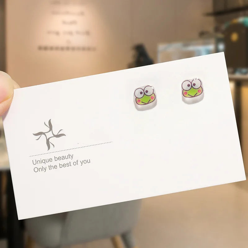 Round Magnetic Non-Piercing Clips on Stud Earrings Cute Fruit Series Stainless Steel Ear Stud Fashion Jewelry Sweet Girls 1 Pair