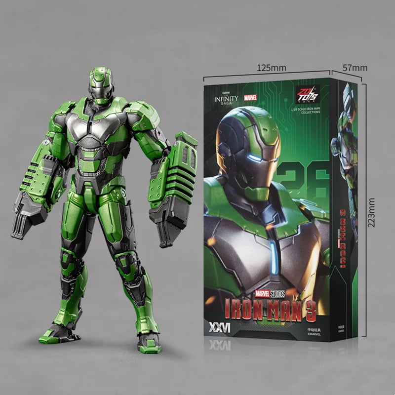 1:10 ZD Toys Iron Man MK25 Striker MK26 Gamma MK36 Peacemaker MK40 MK2 War Machine MK15 Sneaky Action Figure Collections Gift