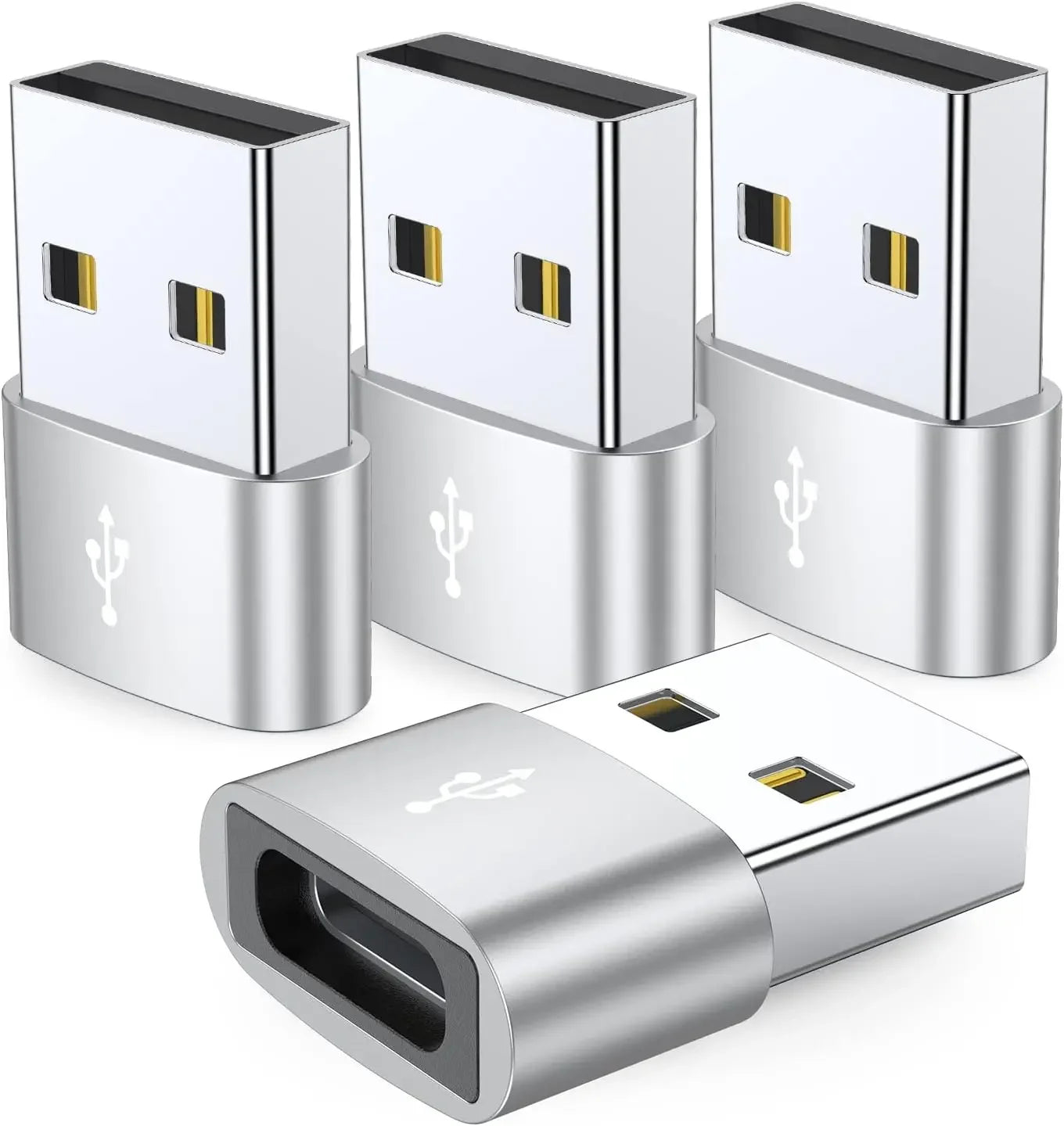 4-Pack USB C Female to USB Male Adapter Type C to USB A Charger Cable Converter,Compatible with iPhone iPad Samsung Galaxy Pixel