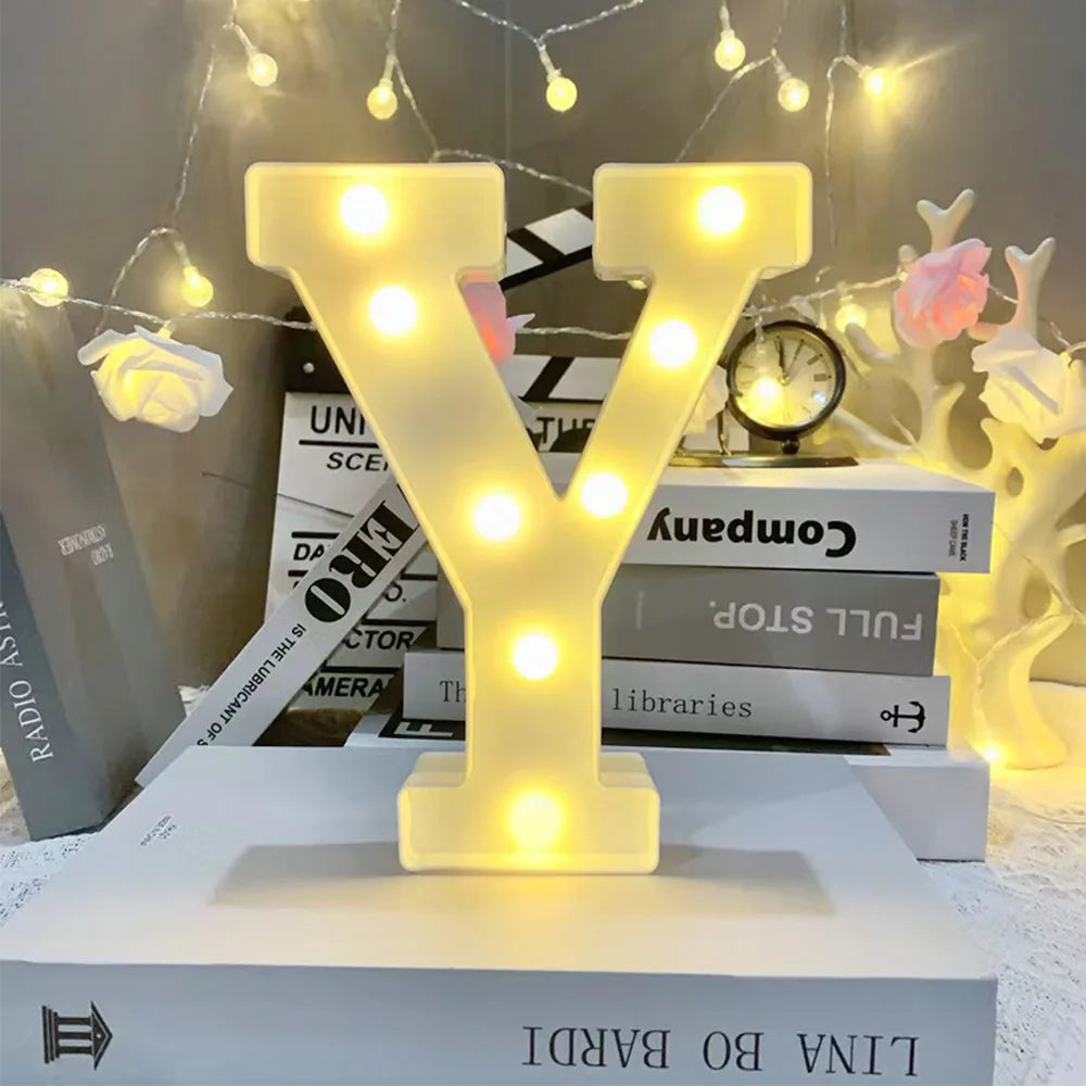 16cm LED Letter Light, Luminous Letter And Number Night Light, Suitable For Home, Bar, Wedding, Birthday Party Decoration