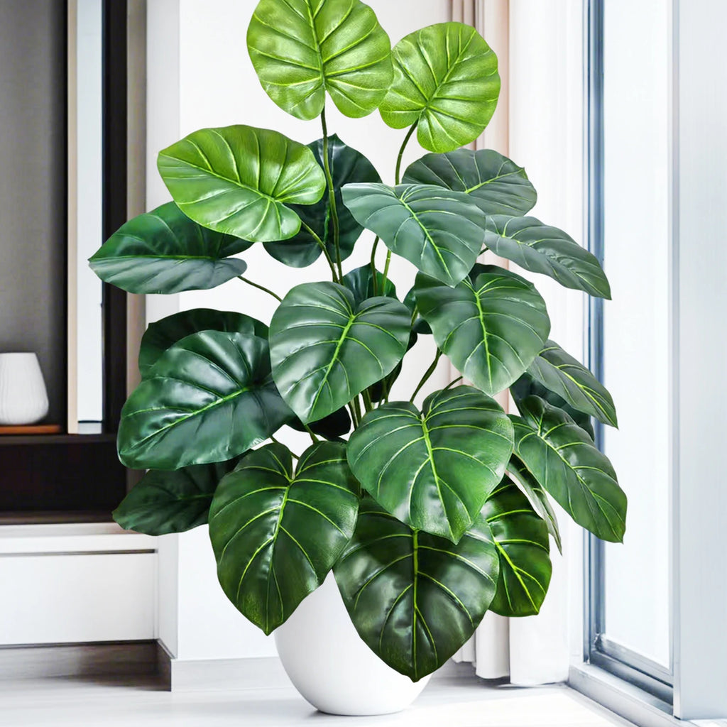 40-130cm（51.18in） Artificial Monstera Plant Fake Palm Tree Plastic Turtle Leaf Green Plant for Home Garden Room Office Decor